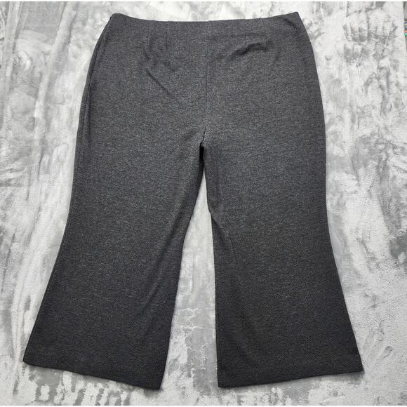 Lane Bryant Pants Womens 26/28 PETITE Gray Chevron Zig Zag Stretch Knit Wide Leg - Picture 2 of 11